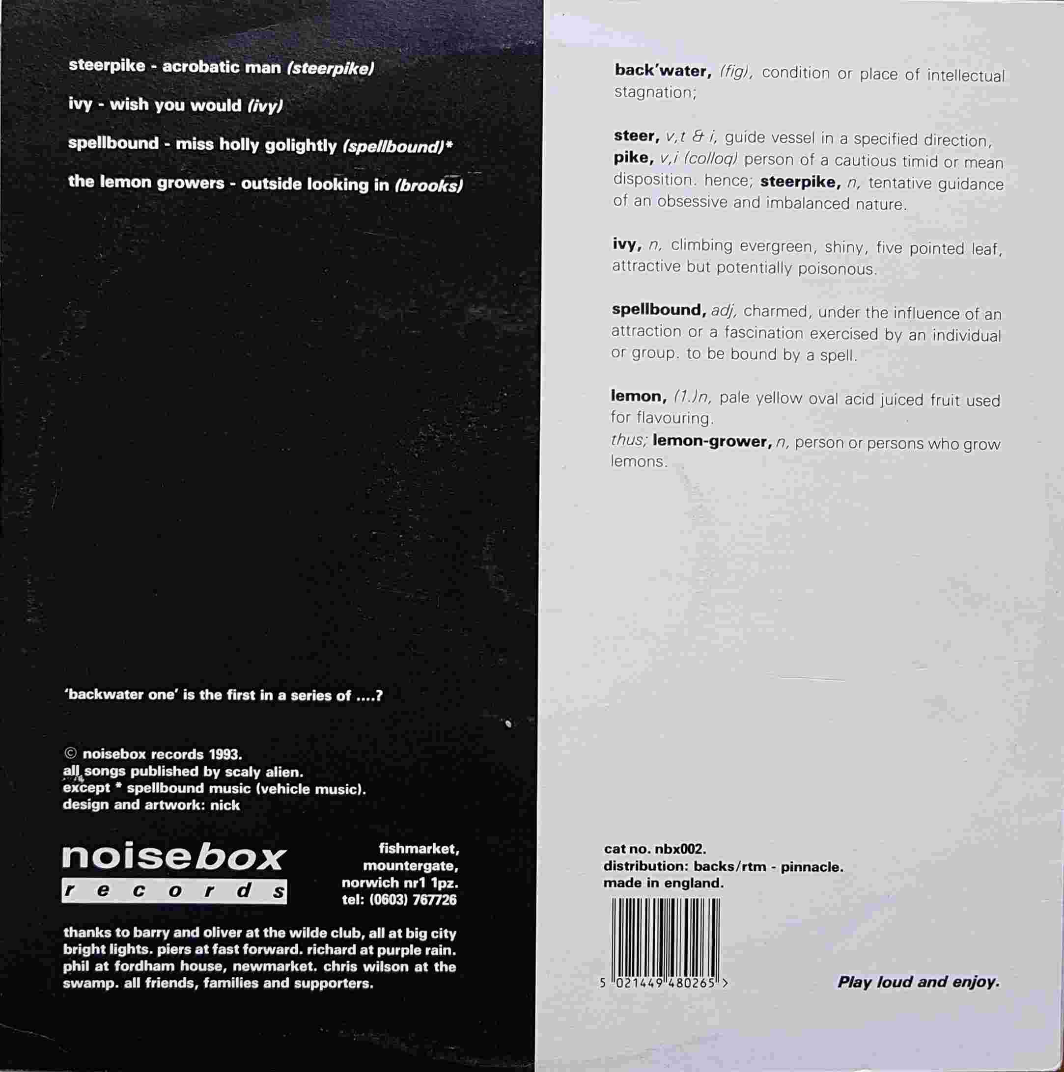 Back cover of NBX 002